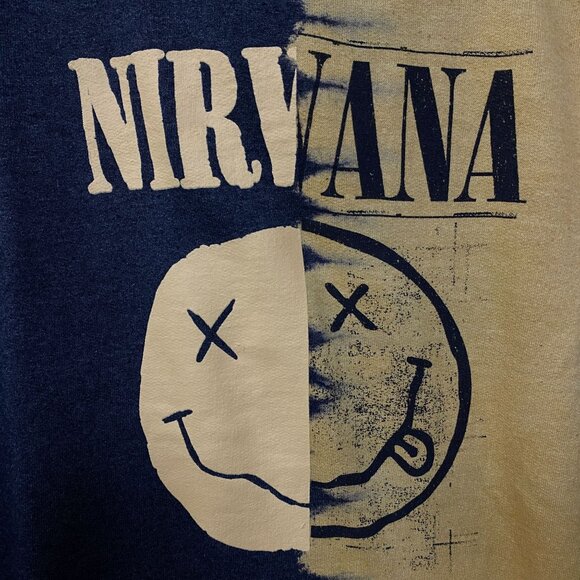 Nirvana Smiley Face Split Dye hoodie size Small - Picture 2 of 4